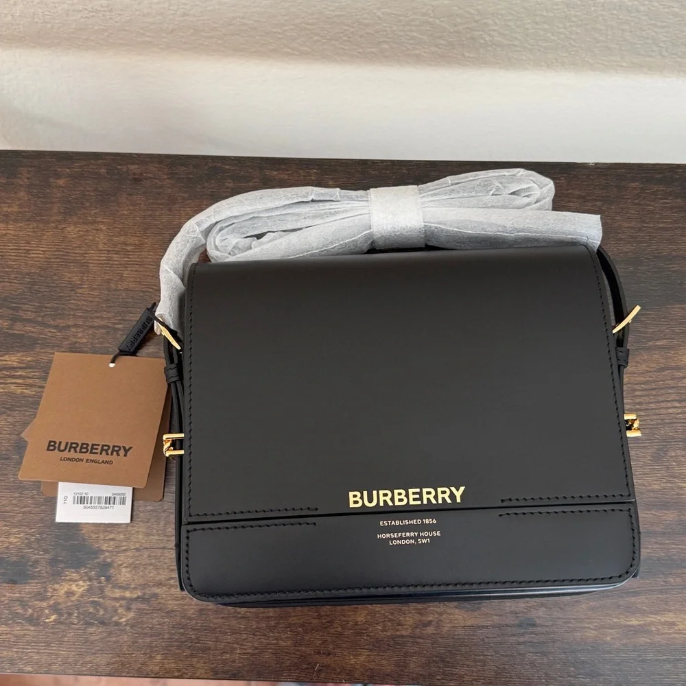 Burberry Grace Black Leather Bag